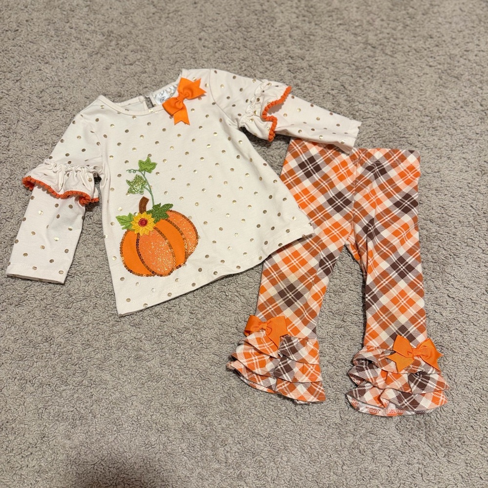Rare Editions Pumpkin Thanksgiving Fall Set - White and Orange